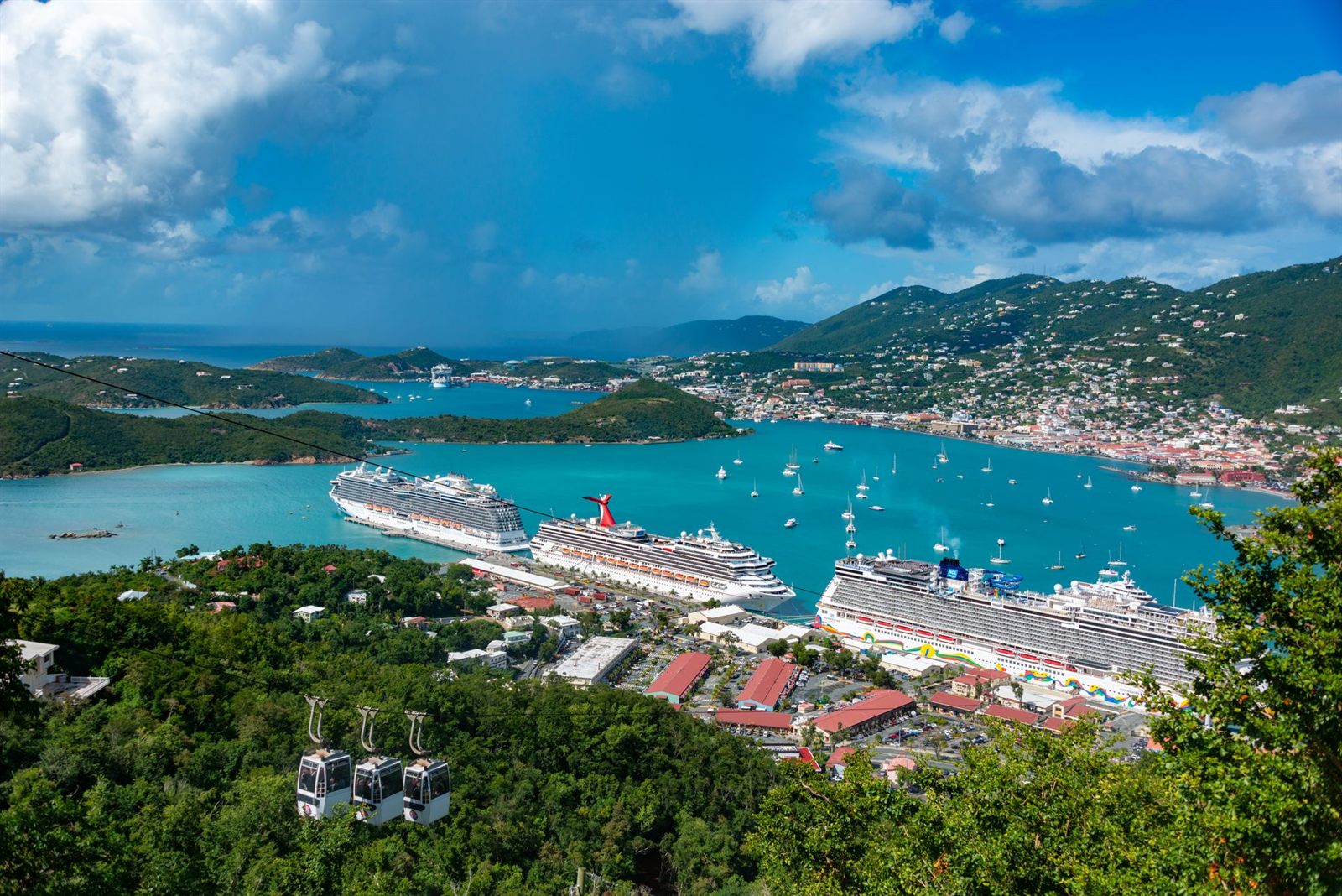 Cruise ships docked at Charlotte Amalie, St. Thomas